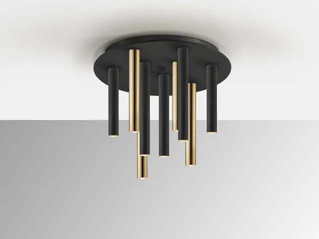 VARAS CEILING LAMP GOLD/BLACK 9L φωτιστικό οροφής Μαύρο Χρυσό 2