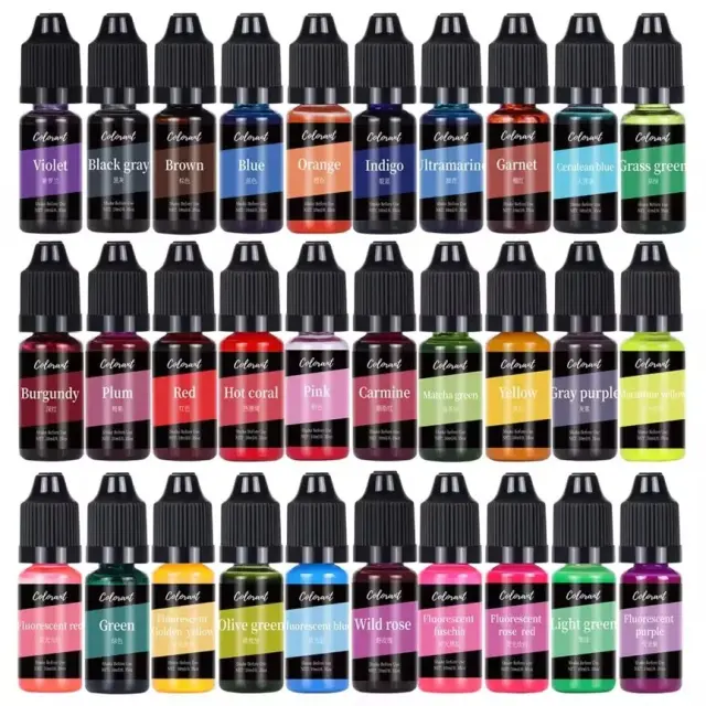 Χρώματα υγρά για κερί, σετ 30 τεμ. x10ml