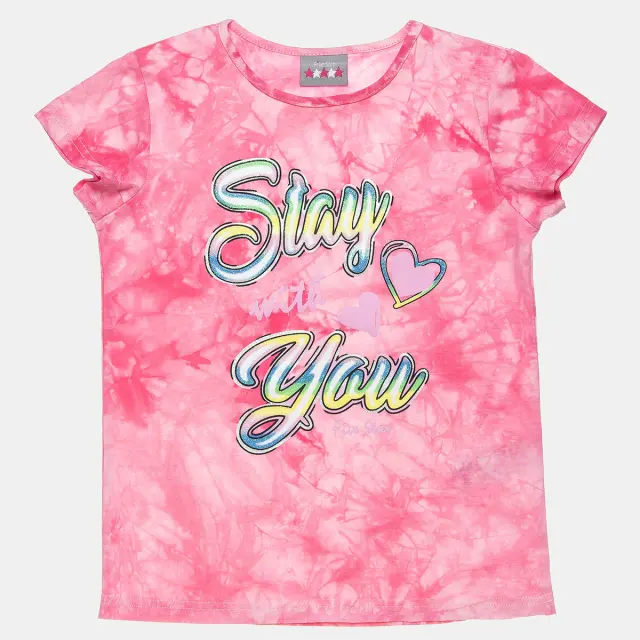 Μπλούζα tie dye με glitter λεπτομέρεια