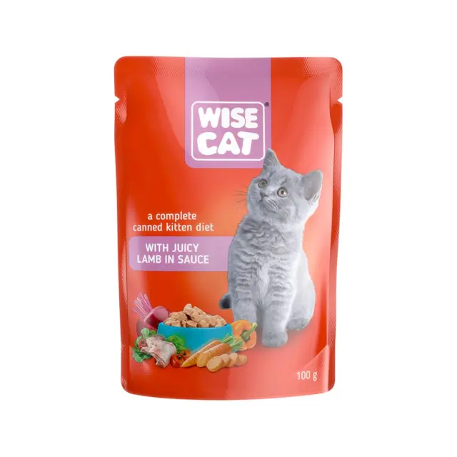 Wise Cat Kitten Αρνί Σε Σάλτσα 100gr Μονόχρωμο