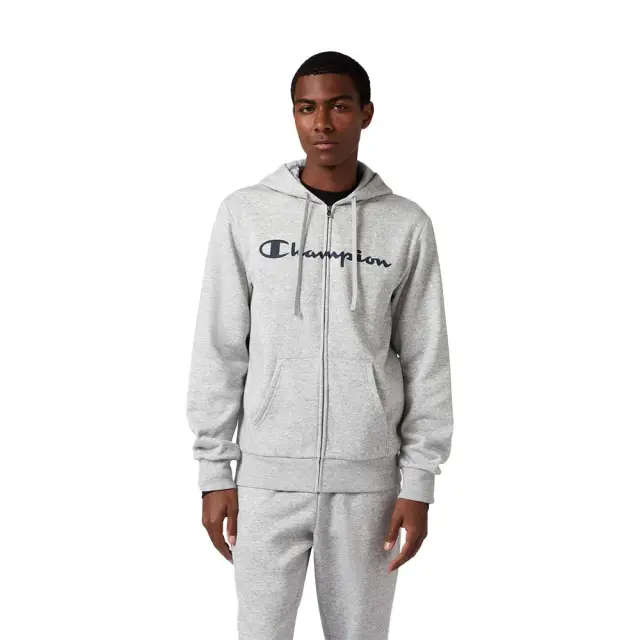 Champion Men's Fleece Full-Zip Script Logo Hoodie Γκρι 221810-EM021 (Champion)