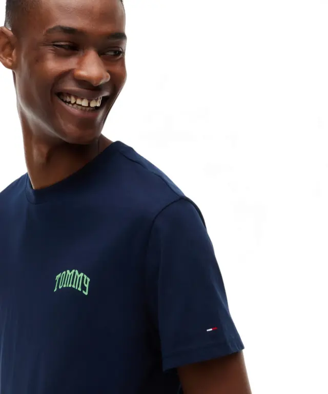 Tommy Hilfiger - Ανδρικό T-shirt Logo Tee Ext Chest Slim Fit DM0DM23558-C1G Μπλε Σκούρο 3