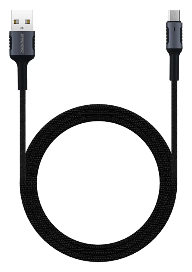 ROCKROSE καλώδιο USB σε Micro USB Armour AM, 2.4A 12W, 1m, μαύρο-μπλε