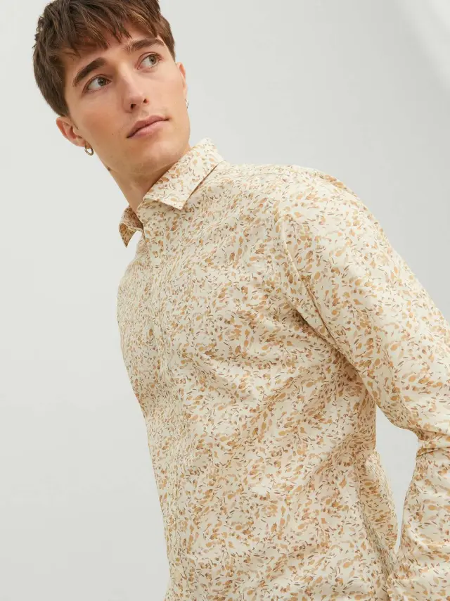 JPRBLAMONACO PRINT SHIRT L/S Iced Coffee 3