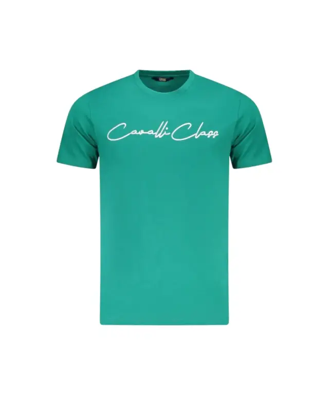 Cavalli Class - Ανδρική Μπλούζα T-Shirt Κοντομάνικη Short Sleeve TXT60BJD060-04038 Πράσινο 3