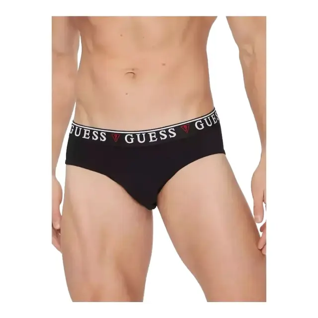 Guess Ανδρικό Slip Logo Guess - Τριπλό Πακέτο, Χρώμα Jet Black-Frost 2