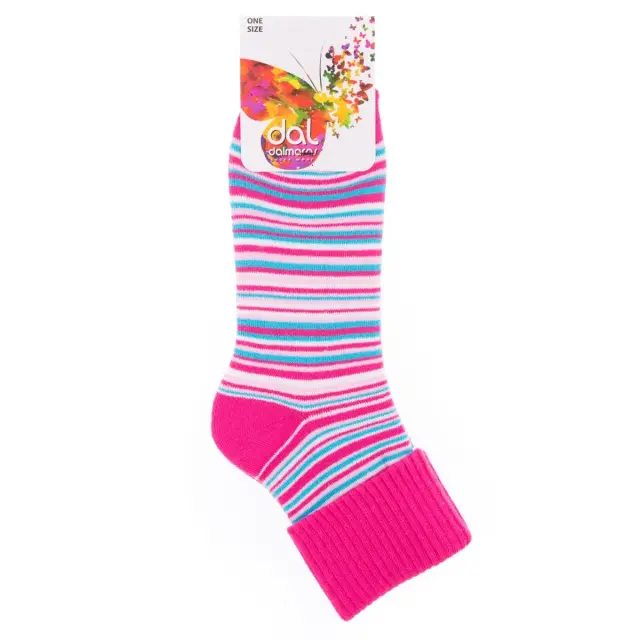 Γυναικείες πετσετέ ριγέ κάλτσες Dalmaras Socks 210 One Size Φούξια