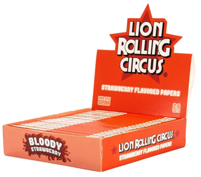 Lion Rolling Circus Χαρτάκια 32φ. King Size - Φράουλα (Bloody Strawberry) 2