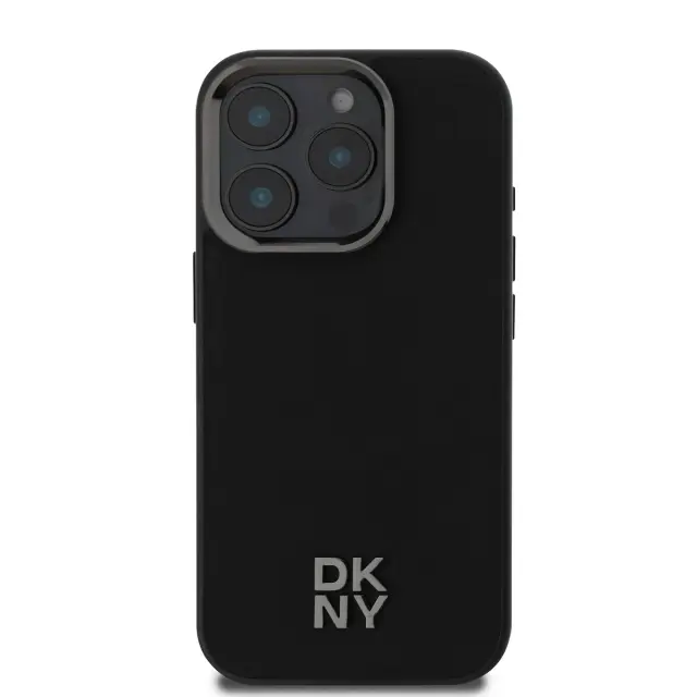 DKNY PU Leather Stack Logo Magsafe Case for iPhone 16 Pro Black 2