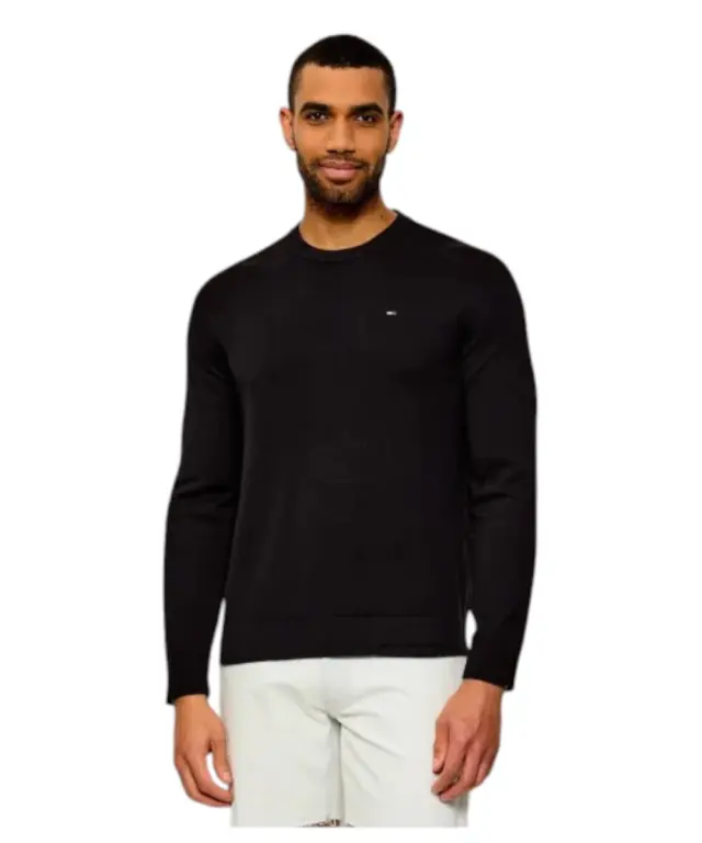 Tommy Hilfiger - Ανδρική Μπλούζα Lightweight Essential Flag DM0DM22853-BDS Mαύρο - 2XL