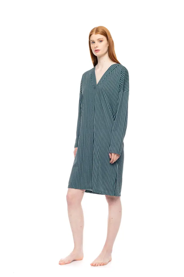 W1754 - Type - NIGHTGOWN GREEN FOREST STRIPES 2