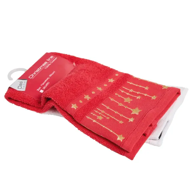 Πετσέτες Κουζίνας Σετ 2Τεμ 30x50 Christmas Das Home 0907 Red-White 100% βαμβακερό 2