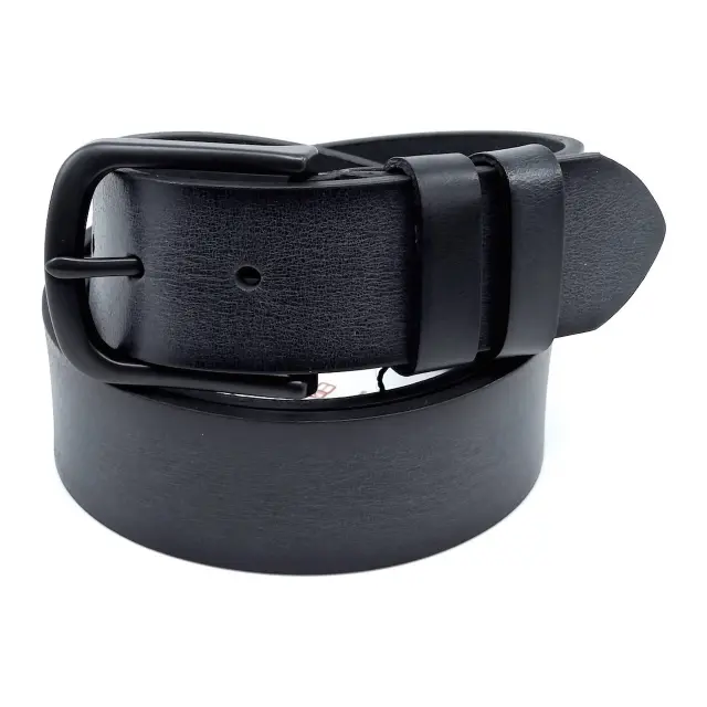 Μαύρη Δερμάτινη Ζώνη Full Grain 4 cm