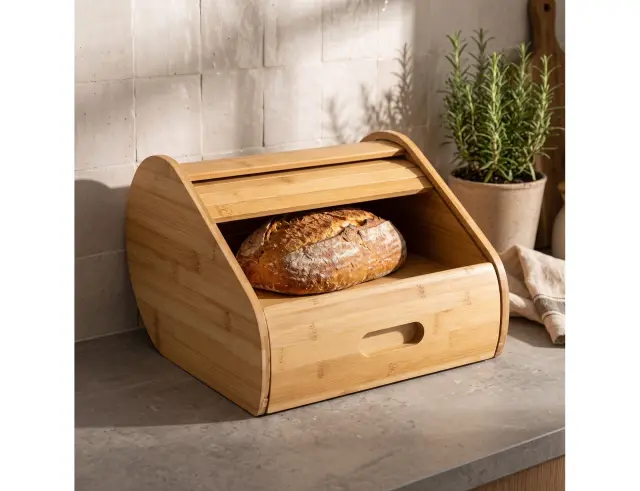 Ψωμιέρα 5five με καπάκι και διαστάσεις 30.4x33x21.6cm - Απόχρωση ξύλου 209236