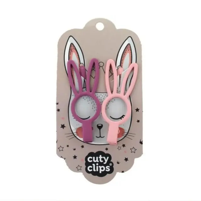 Cuty Clips Bunny Eyes Παιδικά Κοκαλάκια με Τσιμπιδάκι 2Τεμ. No9 - Φούξια & Ροζ