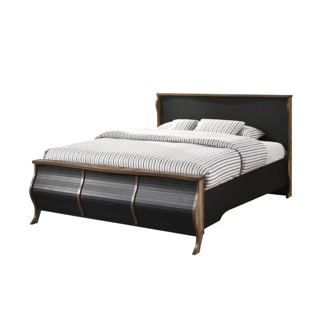 Κρεβάτι SCARLET 160x200 Antique Oak/Ebony Oak(Ραμποτέ) 170 x215x113(Στρώμα 160x200)