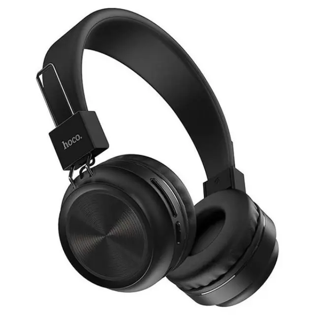 Hoco W25 Promise Ασύρματα / Ενσύρματα On Ear Ακουστικά με 12 ώρες Λειτουργίας Μαύρα HOC-W25-BK