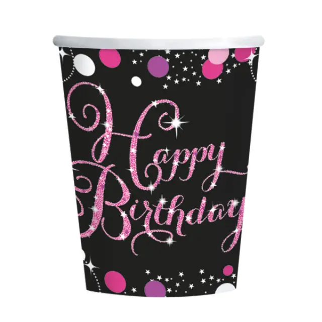 Ποτήρια χαρτ. 250ml Happy Birthday Sparkling Celebrations /8 τεμ