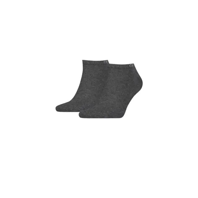 Calvin Klein Ανδρικές Κάλτσες Sneaker Logo - 2 Ζεύγη, Χρώμα Σκούρο Γκρι Μελανζέ