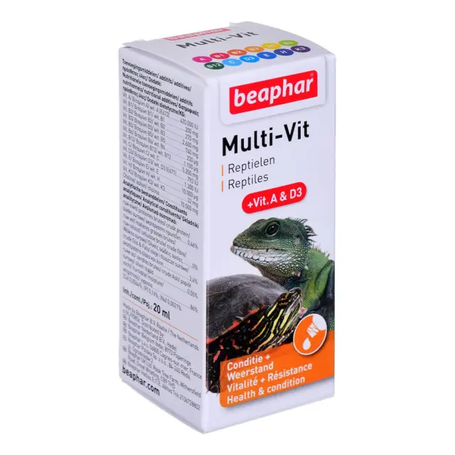 Beaphar Multi Vit A & D3 Πολυβιταμίνη Συμπλήρωμα Διατροφής με Βιταμίνες A & D3 για Υγιή Ανάπτυξη και Ευεξία Ερπετών 20ml