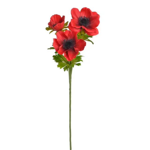 Ανεμώνα λουλούδι τεχνητό, κόκκινο, 56cm