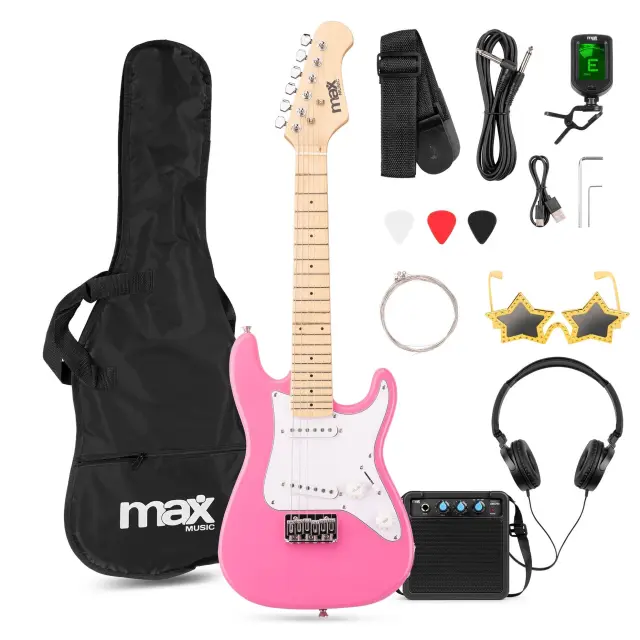 MAX GIGKIT JUNIOR ΠΑΚΕΤΟ ΠΑΙΔΙΚΗΣ ΗΛΕΚΤΡΙΚΗΣ ΚΙΘΑΡΑΣ 1/4 ΡΟΖ