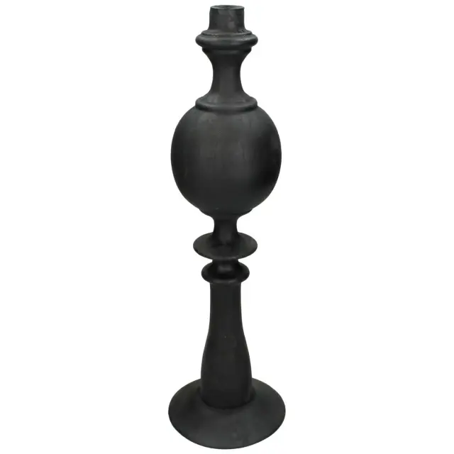 Κηροπήγιο Μαύρο Polyresin 13x13x44cm