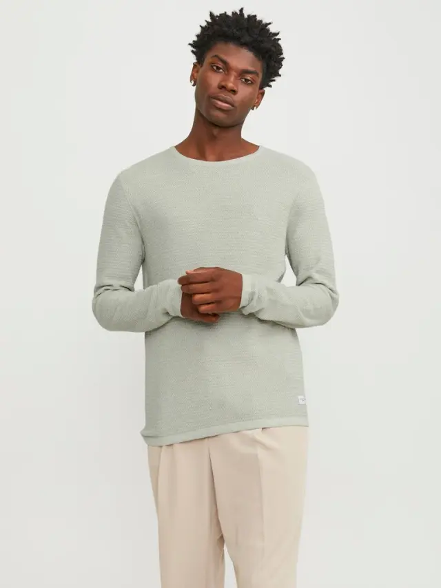 JJEGREG KNIT CREW NECK SN desert sage 3
