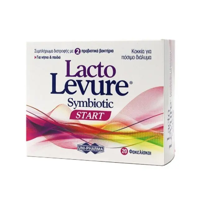 Uni-Pharma Lacto Levure Symbiotic Start, Συμβάλλει στην Αποκατάσταση της Εντερικής Χλωρίδας Για Νήπια & Παιδιά 20 Sachets 2