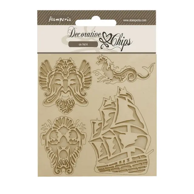 Chipboard Stamperia 14x14cm, Songs of the Sea, Sailing ship