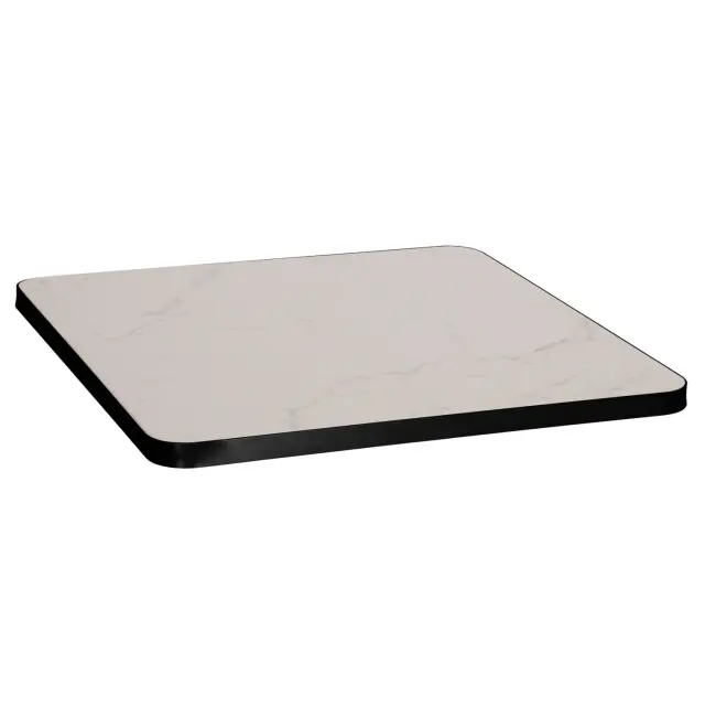 ΕΠΙΦΑΝΕΙΑ ΤΡΑΠΕΖΙΟΥ SINTERED STONE FB96654.02 WHITE MARBLE--ΠΛΑΙΣΙΟ ALU ΜΑΥΡΟ 70x70εκ.