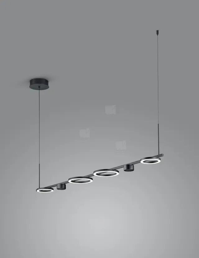 KAIROS Κρεμαστό Φωτιστικό LED 36W Ματ Μαύρο Dimmable IP20 Σατινέ