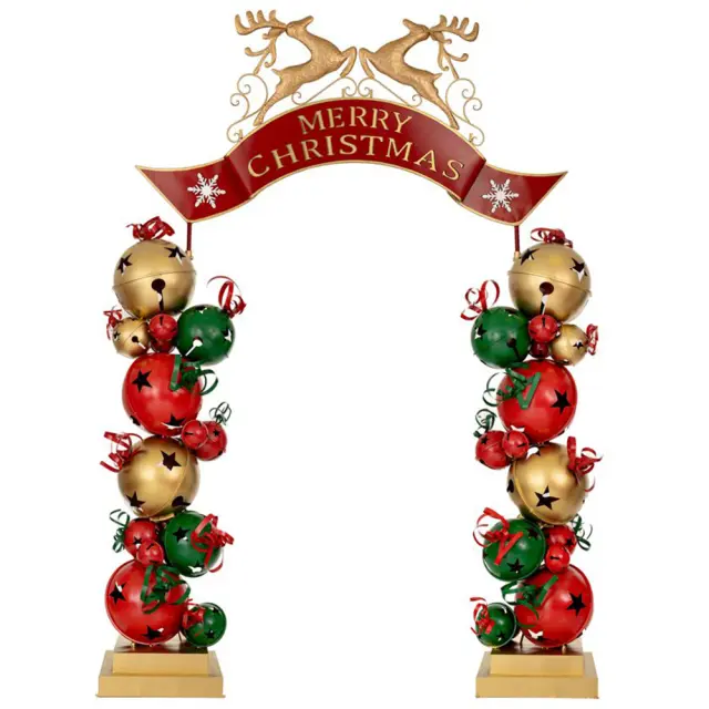 Κάμαρα μεταλλική με κουδούνια merry christmas 255x55x325h cm Iliadis 86081