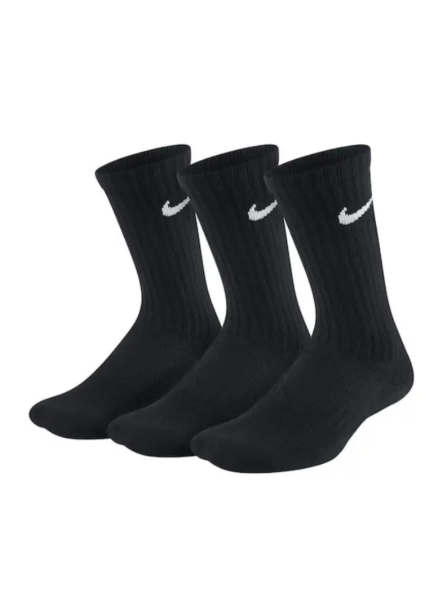 Nike Performance Cushioned Crew Αθλητικές Παιδικές Κάλτσες Μαύρες 3 Ζευγάρια SX6842-010 - M
