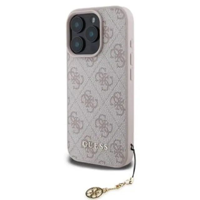Guess 4G Charm Case for iPhone 16 Pro Tone on Tone Pink