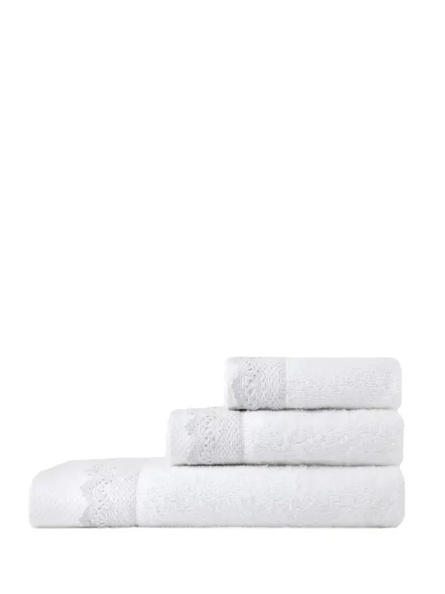 Πετσέτες Σετ 3 Τεμ 30x50-50x90-70x140 480gsm Nima Demur 100% βαμβακερό- White 3