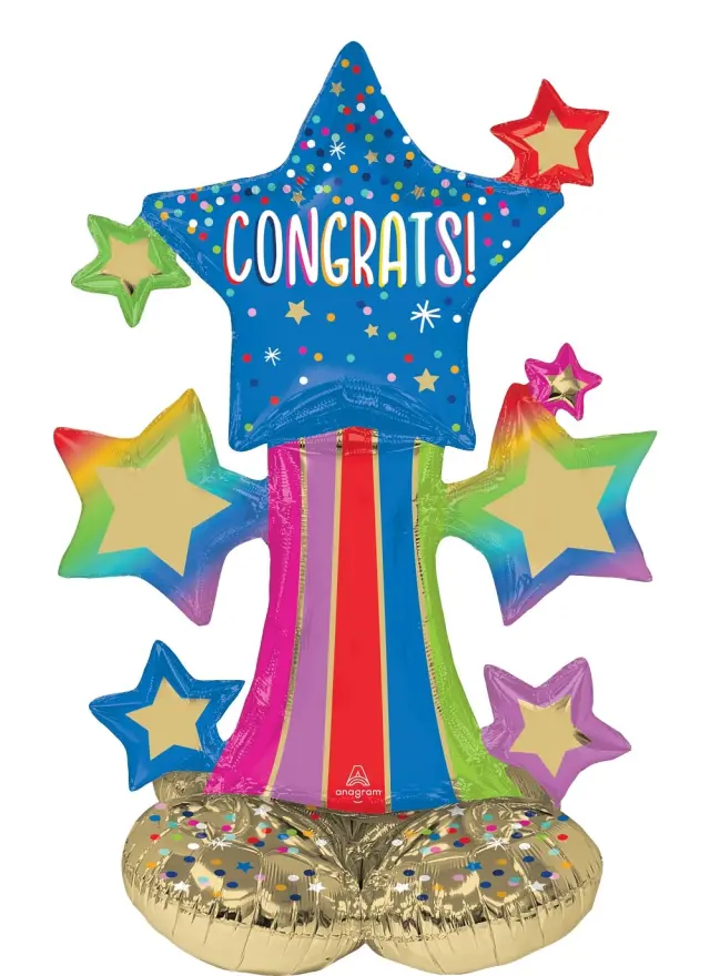 Μπαλόνι Φοιλ AirLoonz Colorful Star Bursts Congrats! / 63 x 91 εκ