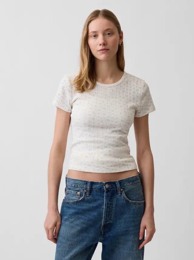 Γυναικεία Μπλούζα με Διάτρητη Πλέξη White floral print