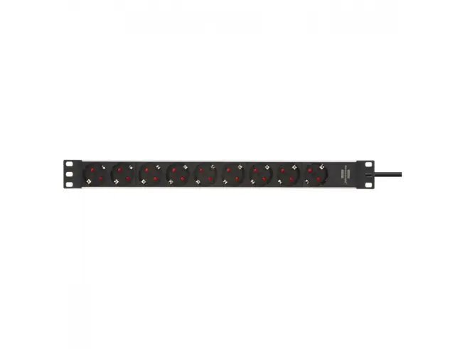 Πολύπριζο Brennenstuhl Alu-Line Rackmount 19'' 1U 1390007009 - 9x Schuko - Καλώδιο 2m - Black/Silver1390007009 2