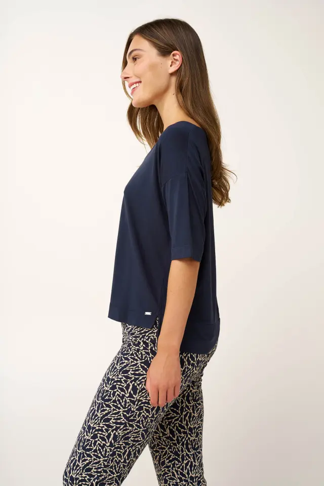Γυναικεία Micromodal Πυτζάμα με Κάπρι Παντελόνι Vamp 24115 BLUE BLAZER 2