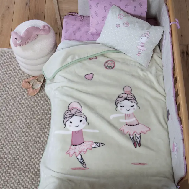 Κουβέρτα Βρεφική Κούνιας Ballerine World 100x140 Nef Nef Homeware, 100% ΠΟΛΥΕΣΤΕΡΑΣ - GREEN (040922) 2