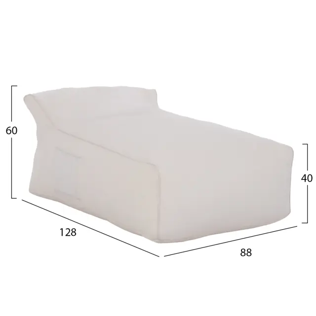 ΠΟΥΦ ZAFER FB95772.11 ΜΕ TEXTILENE 600gr/m2 2X1 ΛΕΥΚΟ 88x128x60Υεκ 2