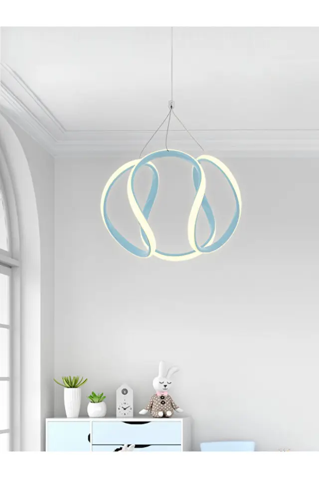 Stewehome Buket τυρκουάζ LED κρεμαστό φωτιστικό 30x30x70 cm