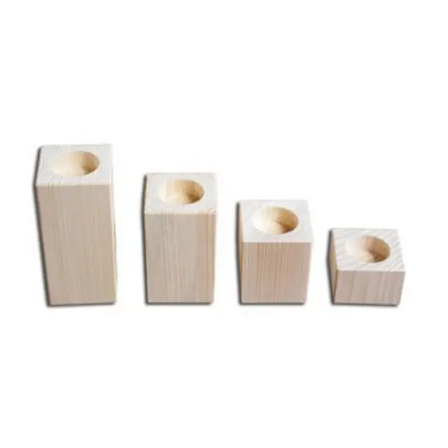 Κηροπήγιο ξύλινο 60x60x100mm