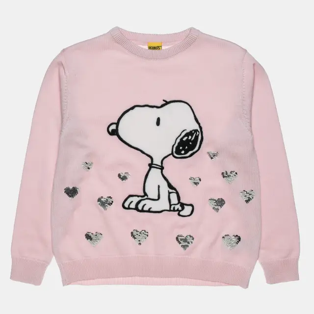 Πουλόβερ Snoopy με κέντημα και διπλές παγιέτες