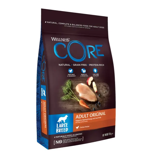 Wellness Core Adult Original Large Breed Ξηρά Τροφή Σκύλου Γαλοπούλα & Κοτόπουλο Χωρίς Σιτηρά 10kg