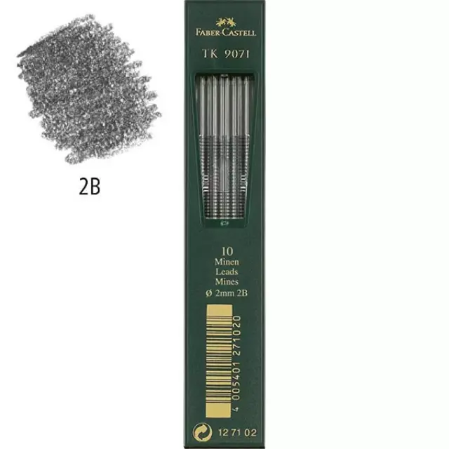 Faber-Castell Ανταλλακτικές Μύτες Μολυβιού Ø2mm - 2B - 10τεμ