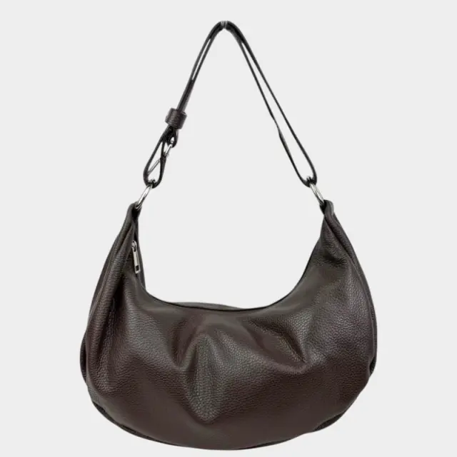 Γυναικείο Τσάντα Italian Leather Crescent Design Shoulder Bag 58038 | Coffee - #CG58038-Coffee Καφέ - ONESIZE