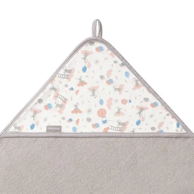 Πετσέτα με Κουκούλα Terry 100x100cm Babyono Grey 1552/03 2