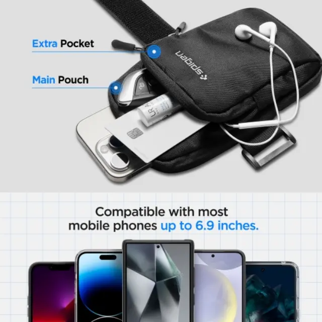 Spigen® A702 Dynamic Shield Armband για Κινητό έως 6.9"-Black 3